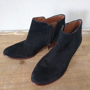 Sam Edelman Ankle Bootie Women's Sz 6.5 Black Women Zip Suede Leather Boots Shoe
